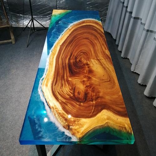环氧树脂河流实木大板餐桌办公桌茶桌茶几茶台海洋大板桌