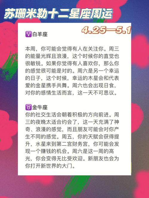 苏珊米勒十二星座周运最新425–51