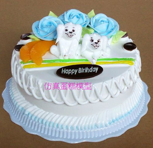 小动物仿真蛋糕模型 十二生肖狗年小狗假蛋糕 生日蛋糕样品道具