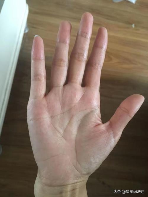 手相分析:从日主整个手型来看为长方形的掌形掌形较好五指细长没