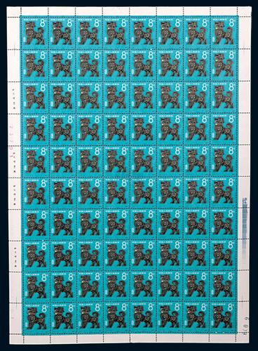 【1982年t70生肖狗邮票整版全张(80枚)1件】拍卖品_图片_价格_鉴赏