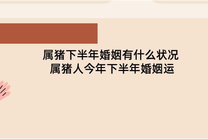 属猪下半年婚姻有什么状况 属猪人今年下半年婚姻运