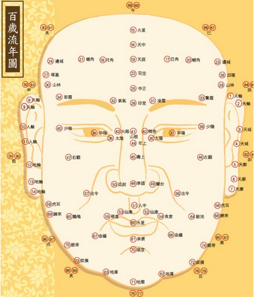 面部算命图解:五官面相