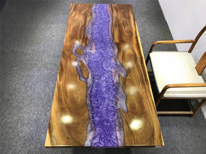 树脂河流餐桌树脂河流桌制作环氧diy实木大板茶桌个性胡桃木南美